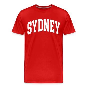 Sydney - T-shirt bio Premium Homme - rouge - Devant - Damien (186cm)