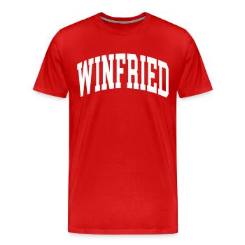 Anne - Men's Premium Organic T-Shirt - red - Front - Damien (186cm)