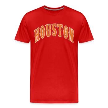 Houston - Männer Premium Bio T-Shirt - Rot - Vorne - Damien (186cm)