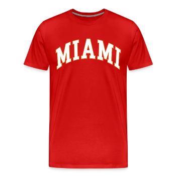 Miami - Männer Premium Bio T-Shirt - Rot - Vorne - Damien (186cm)