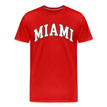 Miami - Männer Premium Bio T-Shirt - Rot - Vorne - Damien (186cm)
