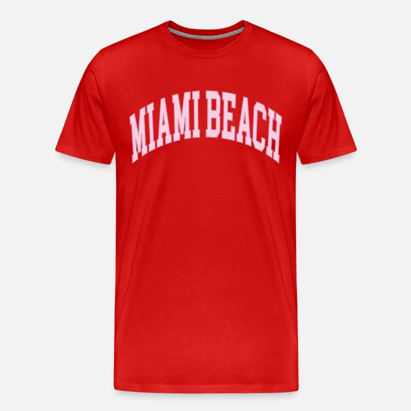Miami Beach - Männer Premium Bio T-Shirt - Rot