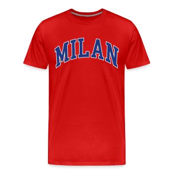 Milan - Männer Premium Bio T-Shirt - Rot - Vorne - Damien (186cm)