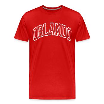Orlando - Men's Premium Organic T-Shirt - red - Front - Damien (186cm)