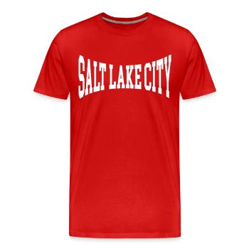 Salt Lake City - T-shirt bio Premium Homme - rouge - Devant - Damien (186cm)