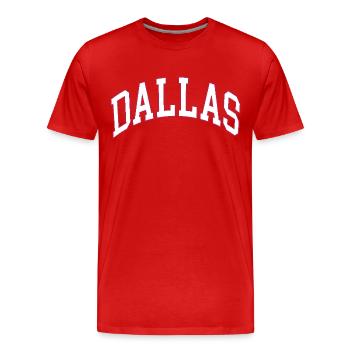 Dallas - T-shirt bio Premium Homme - rouge - Devant - Damien (186cm)