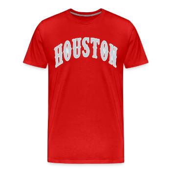 Houston - Männer Premium Bio T-Shirt - Rot - Vorne - Damien (186cm)