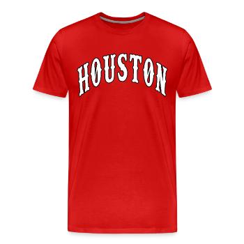 Houston - Männer Premium Bio T-Shirt - Rot - Vorne - Damien (186cm)