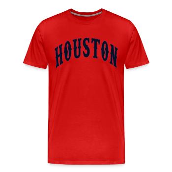 Houston - Männer Premium Bio T-Shirt - Rot - Vorne - Damien (186cm)
