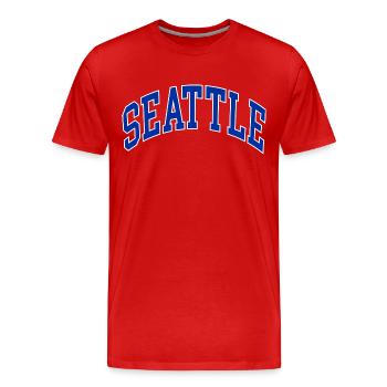 Seattle - Men's Premium Organic T-Shirt - red - Front - Damien (186cm)