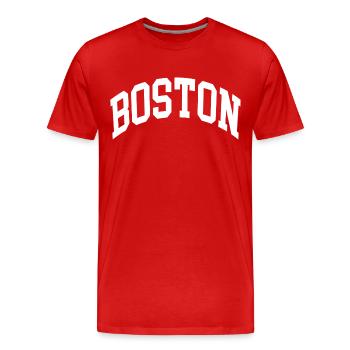 Boston - Männer Premium Bio T-Shirt - Rot - Vorne - Damien (186cm)