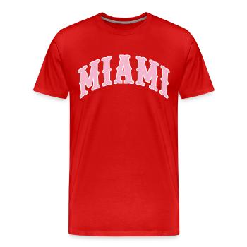 Miami - Männer Premium Bio T-Shirt - Rot - Vorne - Damien (186cm)
