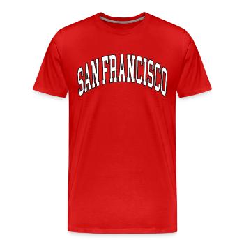 San Francisco - Men's Premium Organic T-Shirt - red - Front - Damien (186cm)
