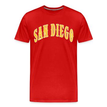 San Diego - Men's Premium Organic T-Shirt - red - Front - Damien (186cm)
