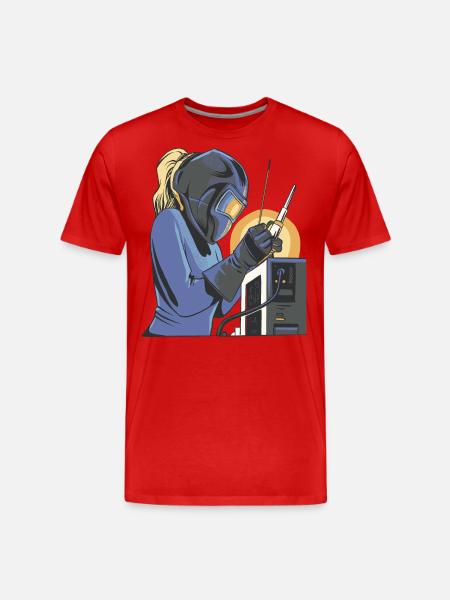Welder outfit for welders - Men's Premium Organic T-Shirt - red
