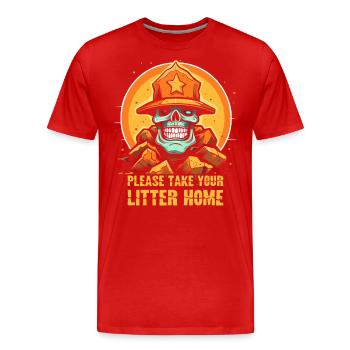 Nimm deinen Müll mit nach Hause: Park Ranger - Männer Premium Bio T-Shirt - Rot - Vorne - Damien (186cm)