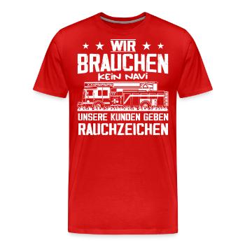Nous n’avons pas besoin de donner un GPS à nos clients - T-shirt bio Premium Homme - rouge - Devant - Damien (186cm)