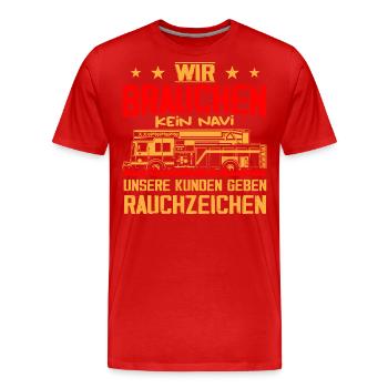 Nous n’avons pas besoin de donner un GPS à nos clients - T-shirt bio Premium Homme - rouge - Devant - Damien (186cm)