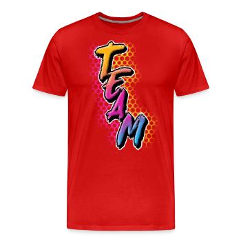 Équipe - T-shirt bio Premium Homme - rouge - Devant - Damien (186cm)