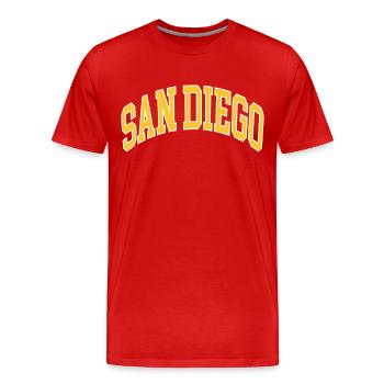 San Diego - Men's Premium Organic T-Shirt - red - Front - Damien (186cm)