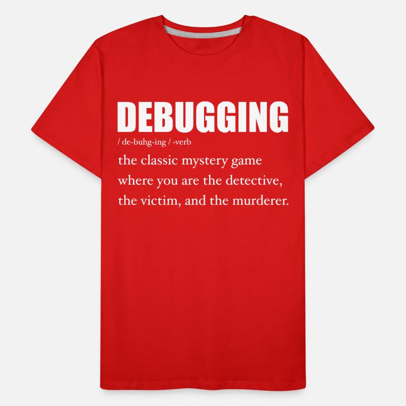 Programmer Debugging Definition Funny IT Developer Men's Premium Organic T-Shirt