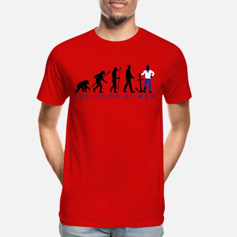 Evolution des Mannes Matrose mit anker Männer Premium Bio T-Shirt