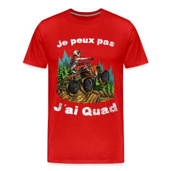Je Peux Pas J'ai Quad - T-shirt bio Premium Homme - rouge - Devant - Damien (186cm)