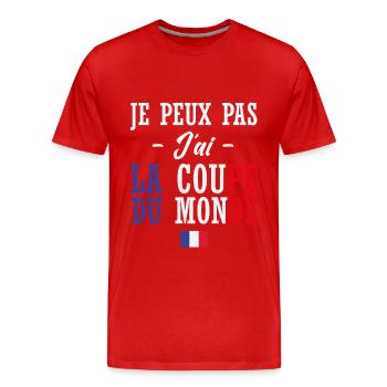 J'Peux Pas J'ai La Coup Du Monde - T-shirt bio Premium Homme - rouge - Devant - Damien (186cm)