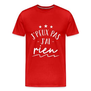 Je peux pas jai Rien - T-shirt bio Premium Homme - rouge - Devant - Damien (186cm)