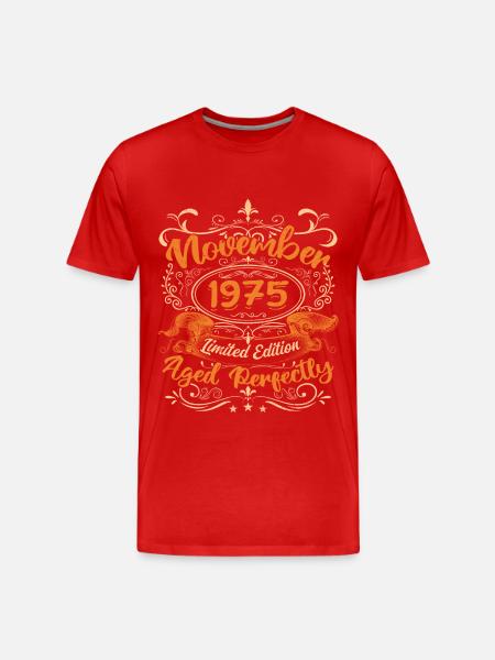 Novembre 1975 Limited Edition - Maglietta ecologica premium da uomo - rosso