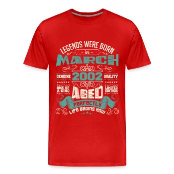 March 2002 | birthday gift - T-shirt bio Premium Homme - rouge - Devant - Damien (186cm)