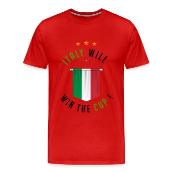 Italien wird den Pokal gewinnen! - Männer Premium Bio T-Shirt - Rot - Vorne - Damien (186cm)