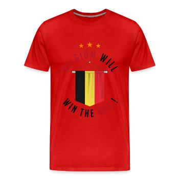Belgien wird den Pokal gewinnen! - Männer Premium Bio T-Shirt - Rot - Vorne - Damien (186cm)