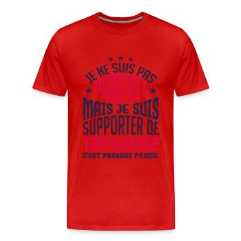 Cadeau Supporter de Toulouse Foot - T-shirt bio Premium Homme - rouge - Devant - Damien (186cm)