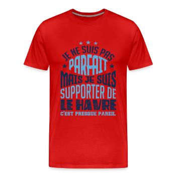 FANS DE LE HAVRE - T-shirt bio Premium Homme - rouge - Devant - Damien (186cm)