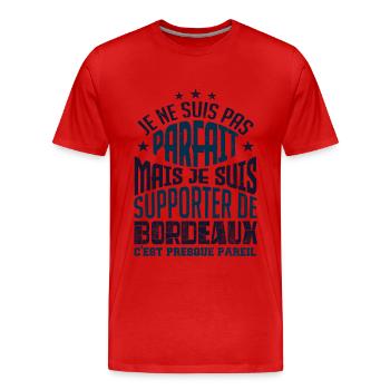 JE SUIS SUPPORTER DE BORDEAUX - T-shirt bio Premium Homme - rouge - Devant - Damien (186cm)