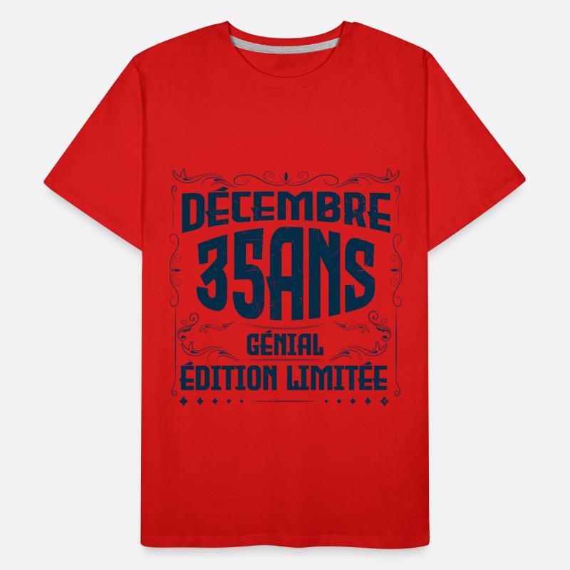 DÉCEMBRE 35 Ans | Édition limitée T-shirt bio Premium Homme