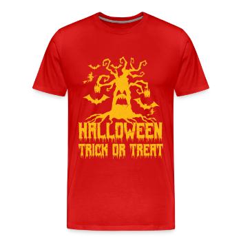 halloween, trick or treat - T-shirt bio Premium Homme - rouge - Devant - Damien (186cm)
