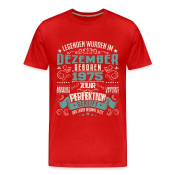 Legenden werden geboren im Dezember 1975 - T-shirt bio Premium Homme - rouge - Devant - Damien (186cm)