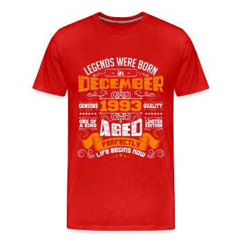 Legends were born in December 1993 | gift - T-shirt bio Premium Homme - rouge - Devant - Damien (186cm)
