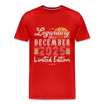 Legendär seit Dezember 2025 Limited Edition - Männer Premium Bio T-Shirt - Rot - Vorne - Damien (186cm)