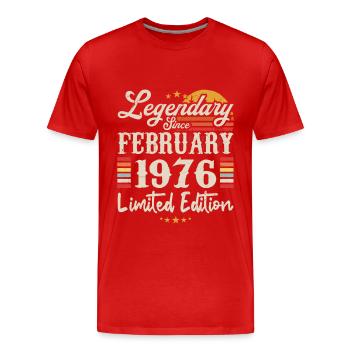 Legendary Since February 1976 | Limited Edition - Men's Premium Organic T-Shirt - red - Front - Damien (186cm)