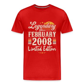 Legendary Since February 2008 | Limited Edition - Men's Premium Organic T-Shirt - red - Front - Damien (186cm)