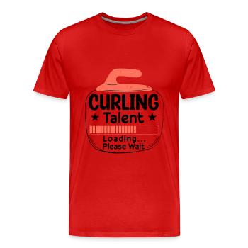 Curling-Talent laden - Männer Premium Bio T-Shirt - Rot - Vorne - Damien (186cm)