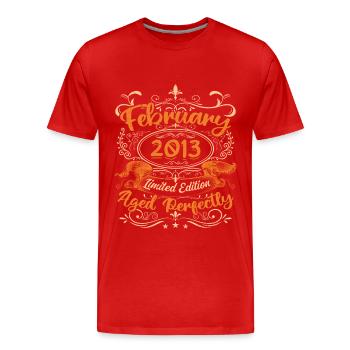 February 2013 | Aged Perfectly - T-shirt bio Premium Homme - rouge - Devant - Damien (186cm)