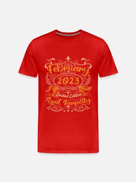 February 2023 | Aged Perfectly - Men's Premium Organic T-Shirt - red