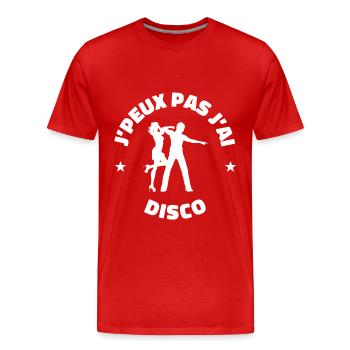 disco je peux pas j'ai disco danse - T-shirt bio Premium Homme - rouge - Devant - Damien (186cm)
