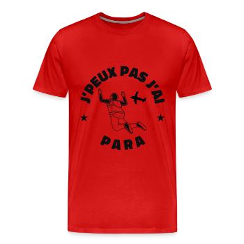 J'peux pas j'ai para - T-shirt bio Premium Homme - rouge - Devant - Damien (186cm)
