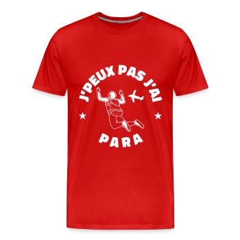 J'peux pas j'ai para - T-shirt bio Premium Homme - rouge - Devant - Damien (186cm)
