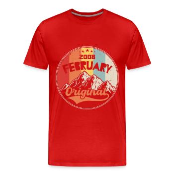 Vintage February 2008, Retro Gift - Men's Premium Organic T-Shirt - red - Front - Damien (186cm)